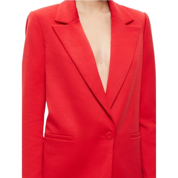 Alice + Olivia Denny Boyfriend Red Powerwear Anchor Blazer Fall 25, sz US 12 NWT - Picture 1 of 9